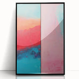 Abstract Electric Pink and Turquoise Canvas - Vibrant Modern Wall Art