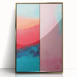 Abstract Electric Pink and Turquoise Canvas - Vibrant Modern Wall Art