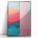 Abstract Electric Pink and Turquoise Canvas - Vibrant Modern Wall Art