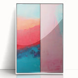 Abstract Electric Pink and Turquoise Canvas - Vibrant Modern Wall Art