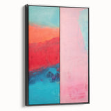 Abstract Electric Pink and Turquoise Canvas - Vibrant Modern Wall Art