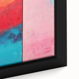 Abstract Electric Pink and Turquoise Canvas - Vibrant Modern Wall Art