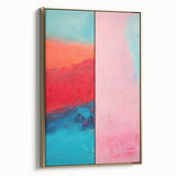 Abstract Electric Pink and Turquoise Canvas - Vibrant Modern Wall Art