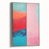 Abstract Electric Pink and Turquoise Canvas - Vibrant Modern Wall Art