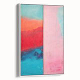 Abstract Electric Pink and Turquoise Canvas - Vibrant Modern Wall Art