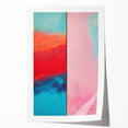 Abstract Electric Pink and Turquoise Canvas - Vibrant Modern Wall Art