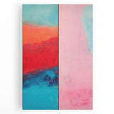 Abstract Electric Pink and Turquoise Canvas - Vibrant Modern Wall Art