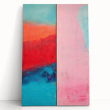 Abstract Electric Pink and Turquoise Canvas - Vibrant Modern Wall Art