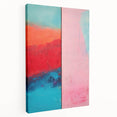 Abstract Electric Pink and Turquoise Canvas - Vibrant Modern Wall Art