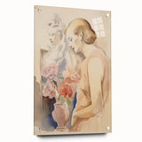 Refined Lady and Flowers – Electric Wall Art Canvas for Modern Spaces