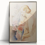 Refined Lady and Flowers – Electric Wall Art Canvas for Modern Spaces