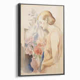 Refined Lady and Flowers – Electric Wall Art Canvas for Modern Spaces