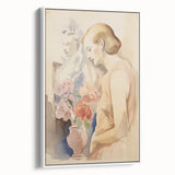 Refined Lady and Flowers – Electric Wall Art Canvas for Modern Spaces