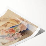 Refined Lady and Flowers – Electric Wall Art Canvas for Modern Spaces