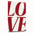 Electric Wall Art: Bold LOVE Typography in Vibrant Red for Modern Decor