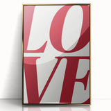 Electric Wall Art: Bold LOVE Typography in Vibrant Red for Modern Decor