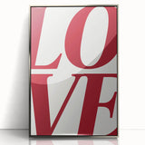 Electric Wall Art: Bold LOVE Typography in Vibrant Red for Modern Decor