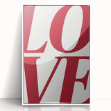 Electric Wall Art: Bold LOVE Typography in Vibrant Red for Modern Decor