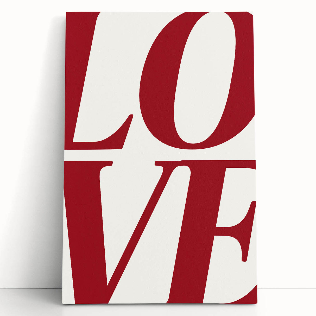 Electric Wall Art: Bold LOVE Typography in Vibrant Red for Modern Decor