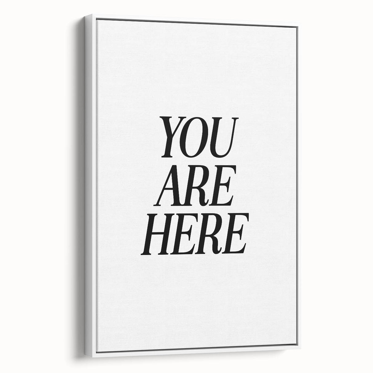 Electric Wall Art: Bold Black Typography 'You Are Here' for Modern Spaces