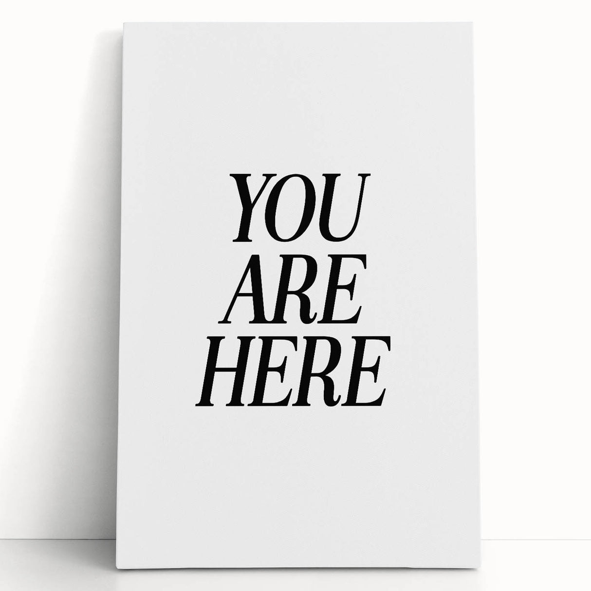 Electric Wall Art: Bold Black Typography 'You Are Here' for Modern Spaces