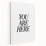 Electric Wall Art: Bold Black Typography 'You Are Here' for Modern Spaces