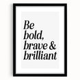 Electric Wall Art: Bold 'Be Brave' Typography for Modern Inspiration