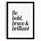 Electric Wall Art: Bold 'Be Brave' Typography for Modern Inspiration