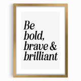 Electric Wall Art: Bold 'Be Brave' Typography for Modern Inspiration