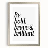 Electric Wall Art: Bold 'Be Brave' Typography for Modern Inspiration