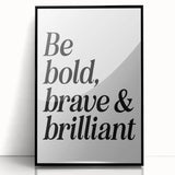 Electric Wall Art: Bold 'Be Brave' Typography for Modern Inspiration
