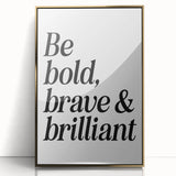Electric Wall Art: Bold 'Be Brave' Typography for Modern Inspiration