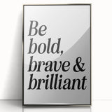 Electric Wall Art: Bold 'Be Brave' Typography for Modern Inspiration