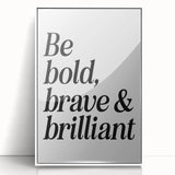 Electric Wall Art: Bold 'Be Brave' Typography for Modern Inspiration