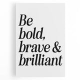 Electric Wall Art: Bold 'Be Brave' Typography for Modern Inspiration