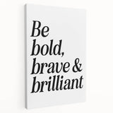Electric Wall Art: Bold 'Be Brave' Typography for Modern Inspiration