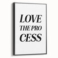 Electric Wall Art: Bold 'Love the Process' Typography for Modern Spaces