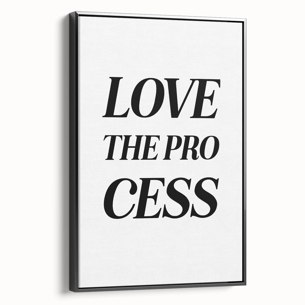 Electric Wall Art: Bold 'Love the Process' Typography for Modern Spaces