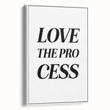 Electric Wall Art: Bold 'Love the Process' Typography for Modern Spaces