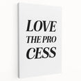 Electric Wall Art: Bold 'Love the Process' Typography for Modern Spaces
