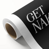 Electric Wall Art: Bold 'Get Naked' Typography for Modern Spaces