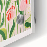 Abstract Electric Tulips Canvas - Modern Floral Vibrant Wall Art Decor