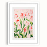 Abstract Electric Tulips Canvas - Modern Floral Vibrant Wall Art Decor