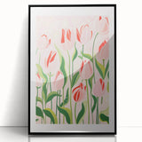 Abstract Electric Tulips Canvas - Modern Floral Vibrant Wall Art Decor