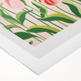 Abstract Electric Tulips Canvas - Modern Floral Vibrant Wall Art Decor