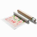 Abstract Electric Tulips Canvas - Modern Floral Vibrant Wall Art Decor