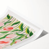 Abstract Electric Tulips Canvas - Modern Floral Vibrant Wall Art Decor