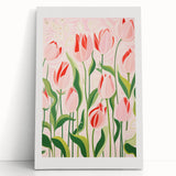 Abstract Electric Tulips Canvas - Modern Floral Vibrant Wall Art Decor