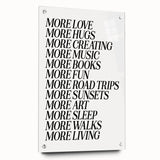 Electric Wall Art: Inspiring 'More Love, More Living' Typography Print