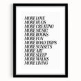Electric Wall Art: Inspiring 'More Love, More Living' Typography Print